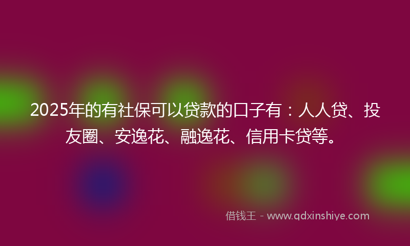 2025年的有社保可以贷款的口子有：人人贷、投友圈、安逸花、融逸花、信用卡贷等。