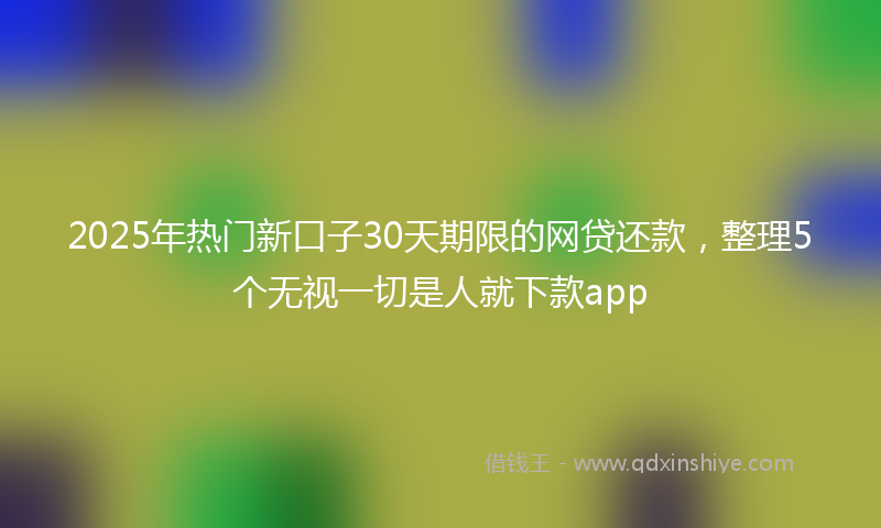 2025年热门新口子30天期限的网贷还款，整理5个无视一切是人就下款app
