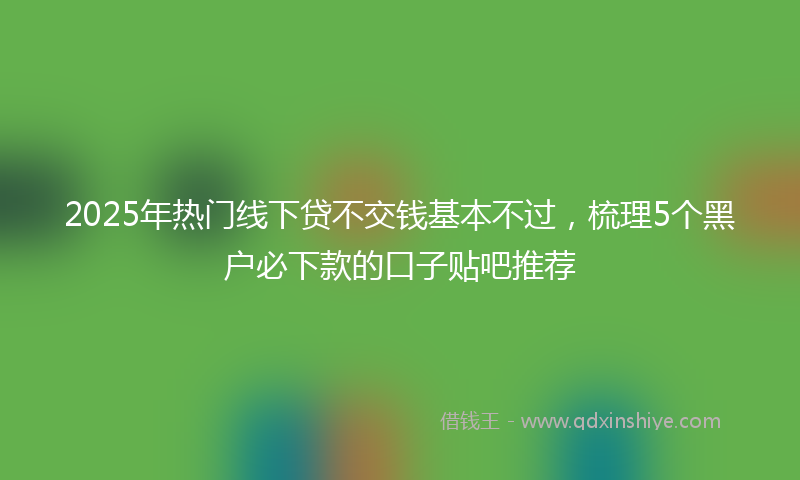 2025年热门线下贷不交钱基本不过，梳理5个黑户必下款的口子贴吧推荐