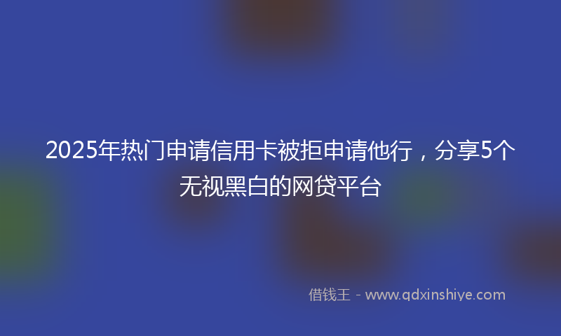 2025年热门申请信用卡被拒申请他行，分享5个无视黑白的网贷平台