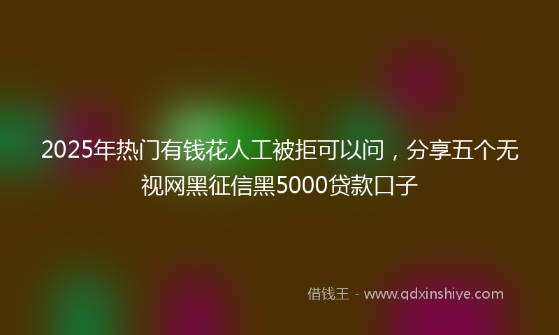 2025年热门有钱花人工被拒可以问，分享五个无视网黑征信黑5000贷款口子