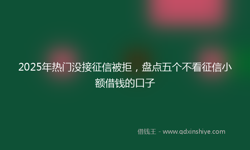 2025年热门没接征信被拒，盘点五个不看征信小额借钱的口子
