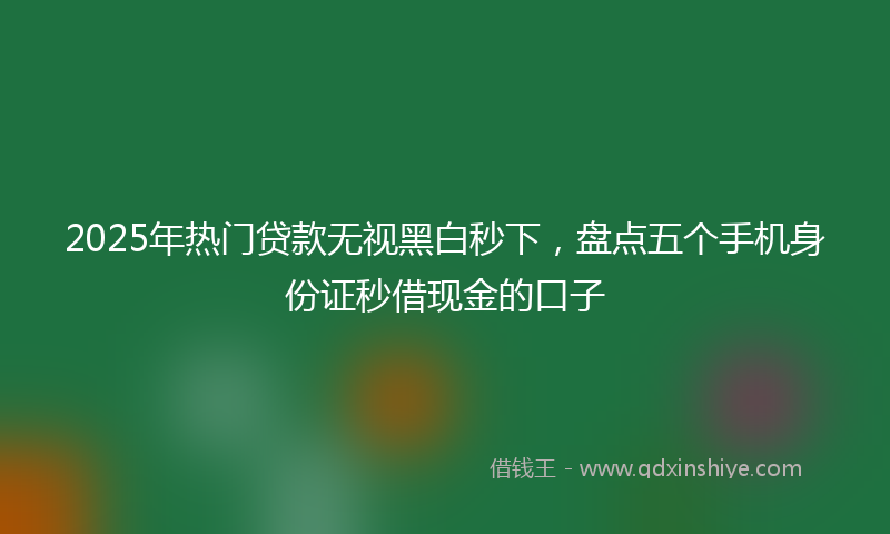 2025年热门贷款无视黑白秒下，盘点五个手机身份证秒借现金的口子