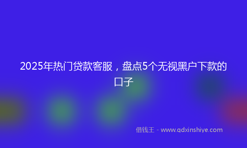 2025年热门贷款客服，盘点5个无视黑户下款的口子
