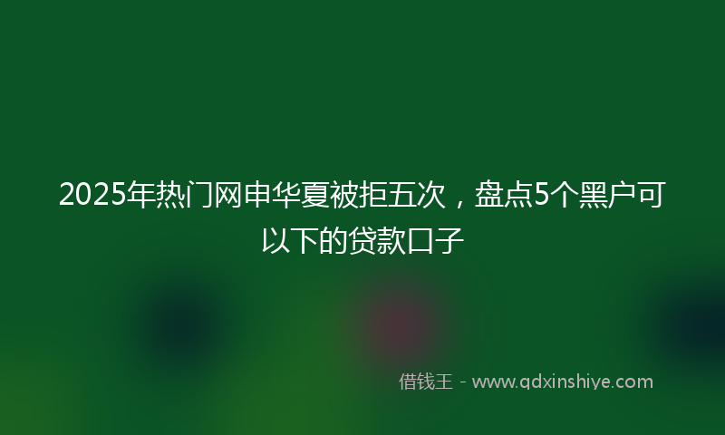2025年热门网申华夏被拒五次，盘点5个黑户可以下的贷款口子