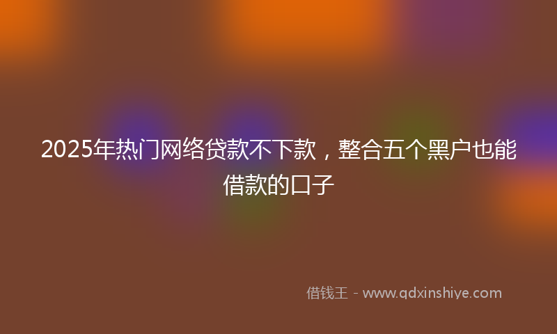 2025年热门网络贷款不下款，整合五个黑户也能借款的口子