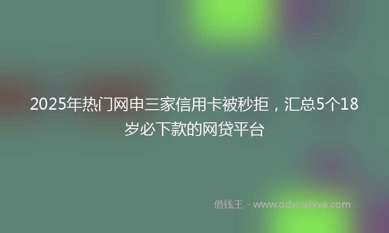 2025年热门网申三家信用卡被秒拒，汇总5个18岁必下款的网贷平台
