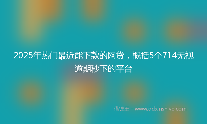2025年热门最近能下款的网贷，概括5个714无视逾期秒下的平台