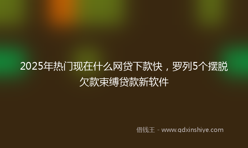 2025年热门现在什么网贷下款快，罗列5个摆脱欠款束缚贷款新软件