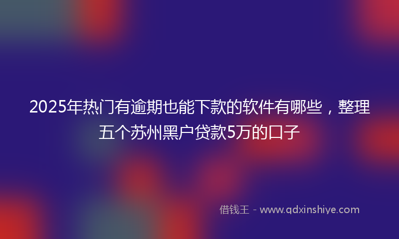 2025年热门有逾期也能下款的软件有哪些，整理五个苏州黑户贷款5万的口子