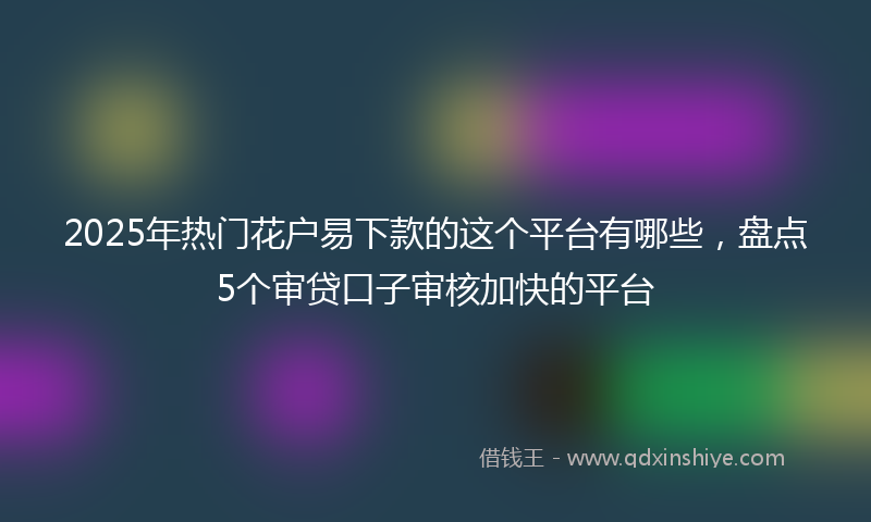 2025年热门花户易下款的这个平台有哪些，盘点5个审贷口子审核加快的平台