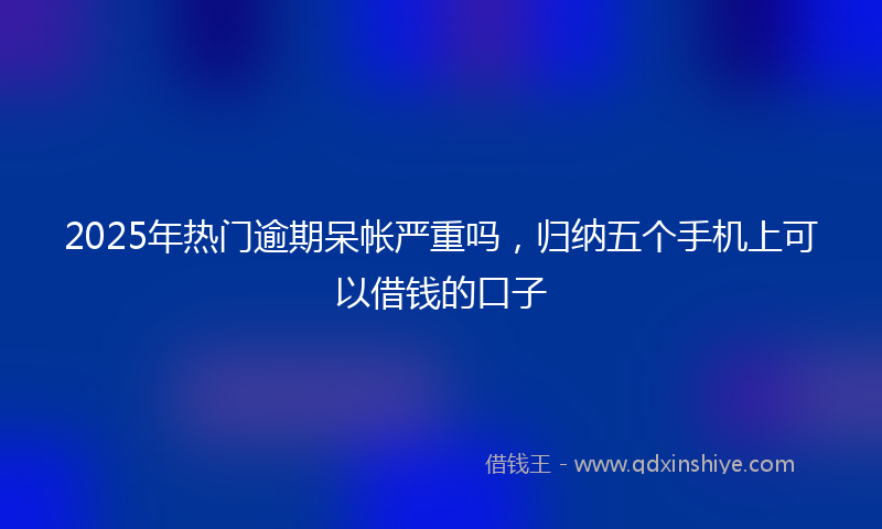 2025年热门逾期呆帐严重吗，归纳五个手机上可以借钱的口子