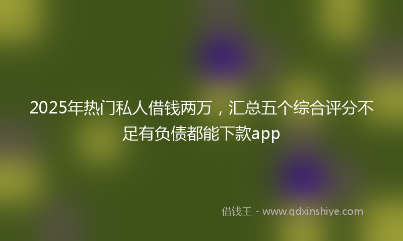 2025年热门私人借钱两万，汇总五个综合评分不足有负债都能下款app