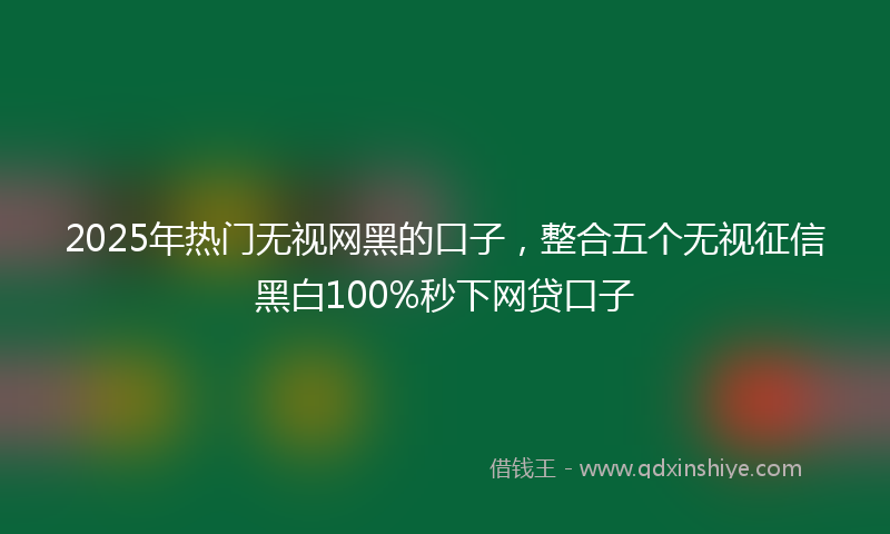 2025年热门无视网黑的口子，整合五个无视征信黑白100%秒下网贷口子