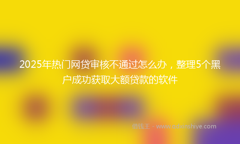 2025年热门网贷审核不通过怎么办，整理5个黑户成功获取大额贷款的软件