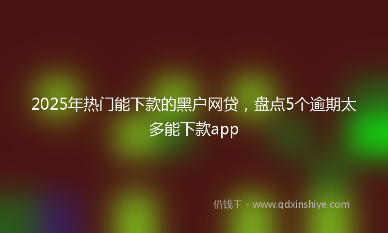 2025年热门能下款的黑户网贷，盘点5个逾期太多能下款app