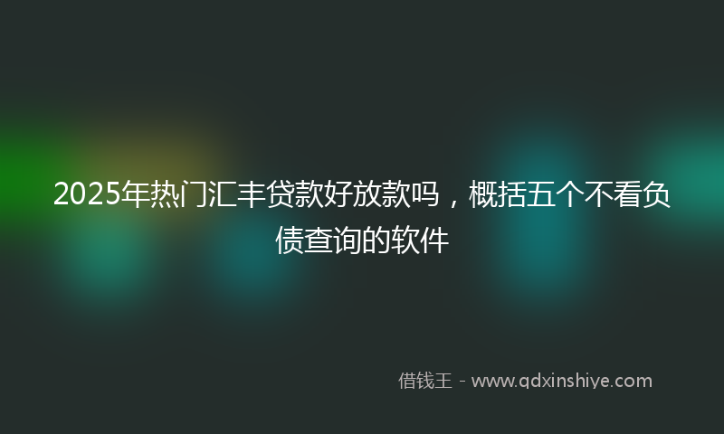 2025年热门汇丰贷款好放款吗，概括五个不看负债查询的软件