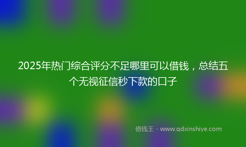 2025年热门综合评分不足哪里可以借钱，总结五个无视征信秒下款的口子