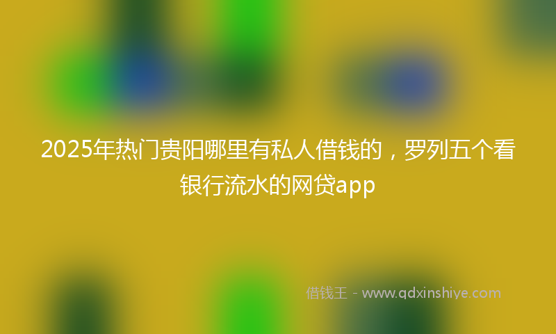 2025年热门贵阳哪里有私人借钱的，罗列五个看银行流水的网贷app