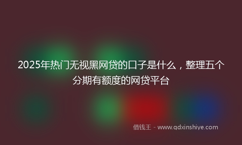 2025年热门无视黑网贷的口子是什么，整理五个分期有额度的网贷平台