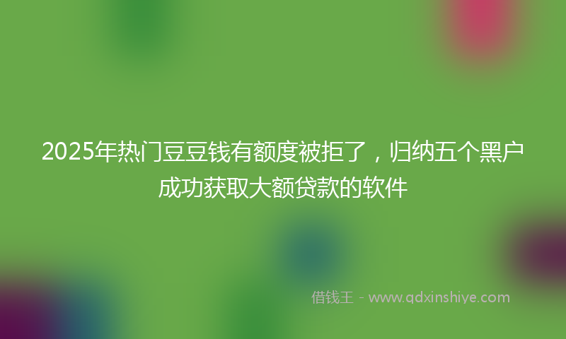 2025年热门豆豆钱有额度被拒了，归纳五个黑户成功获取大额贷款的软件
