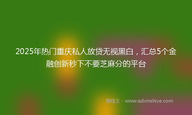2025年热门重庆私人放贷无视黑白，汇总5个金融创新秒下不要芝麻分的平台