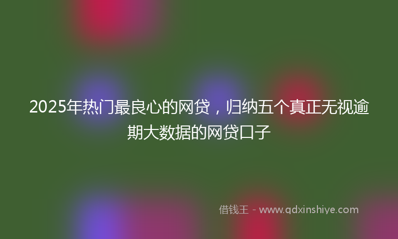 2025年热门最良心的网贷，归纳五个真正无视逾期大数据的网贷口子