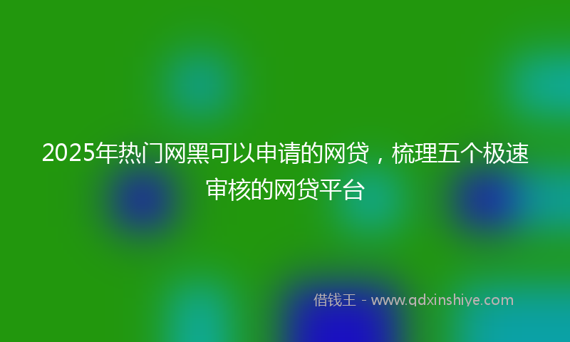 2025年热门网黑可以申请的网贷，梳理五个极速审核的网贷平台