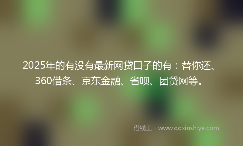 2025年的有没有最新网贷口子的有：替你还、360借条、京东金融、省呗、团贷网等。