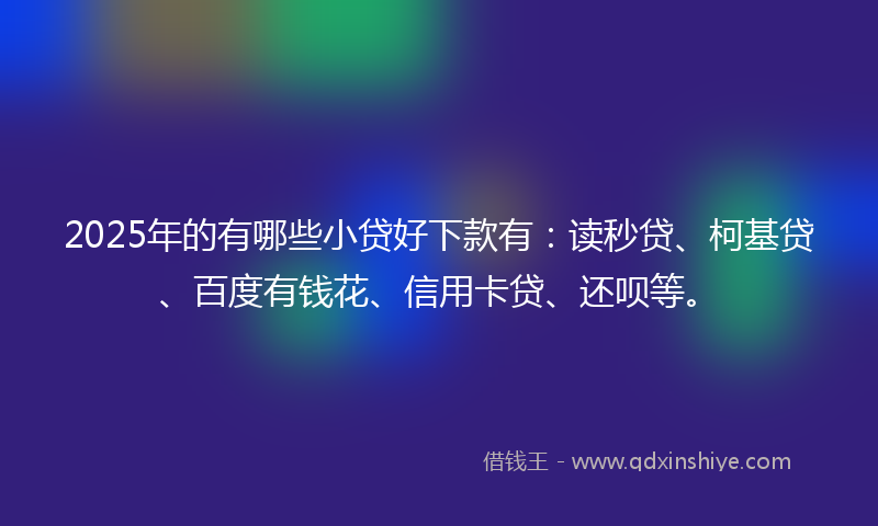 2025年的有哪些小贷好下款有：读秒贷、柯基贷、百度有钱花、信用卡贷、还呗等。