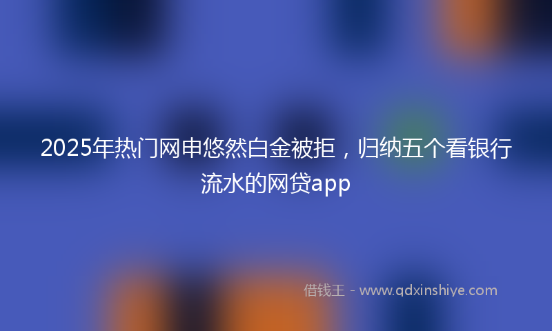 2025年热门网申悠然白金被拒，归纳五个看银行流水的网贷app
