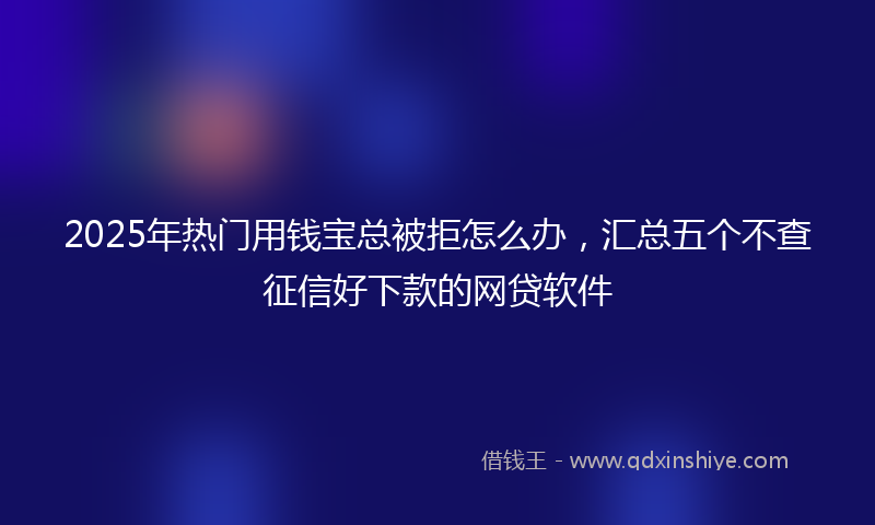 2025年热门用钱宝总被拒怎么办，汇总五个不查征信好下款的网贷软件