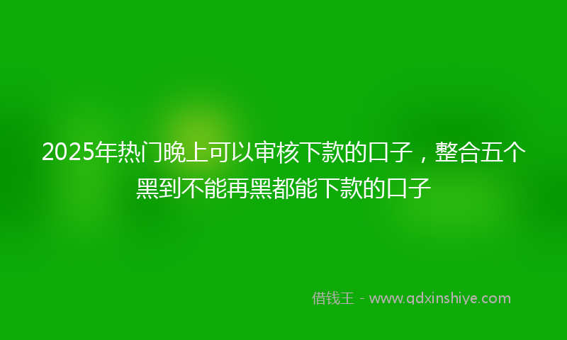 2025年热门晚上可以审核下款的口子，整合五个黑到不能再黑都能下款的口子