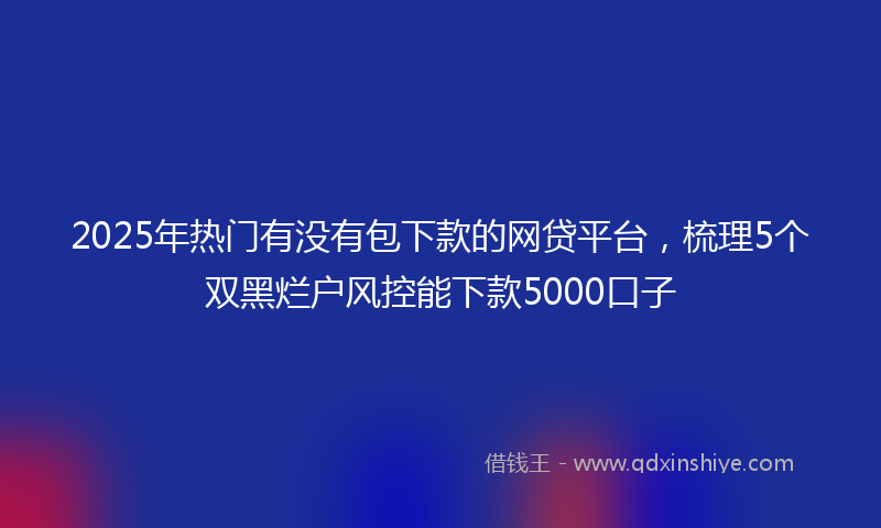 2025年热门有没有包下款的网贷平台，梳理5个双黑烂户风控能下款5000口子