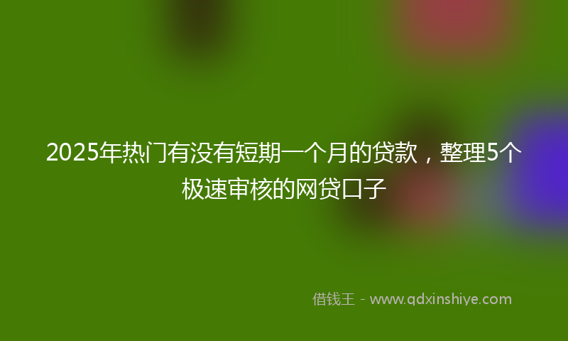 2025年热门有没有短期一个月的贷款，整理5个极速审核的网贷口子