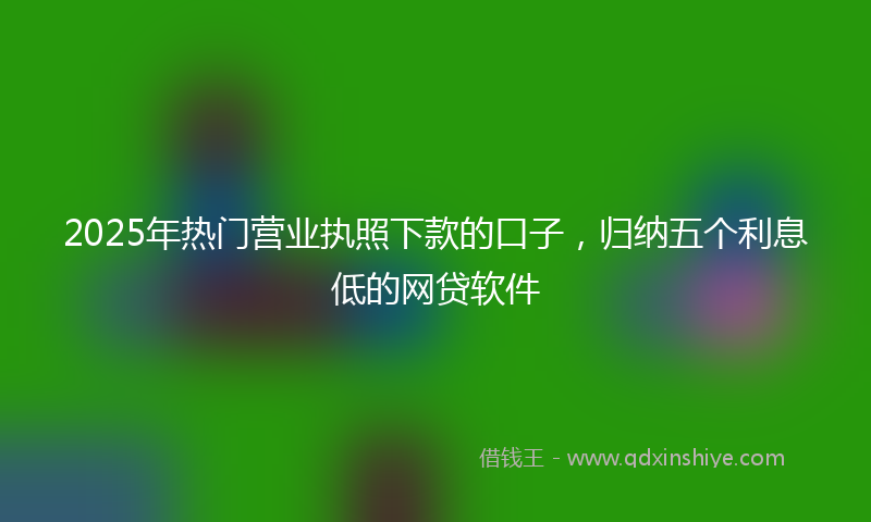 2025年热门营业执照下款的口子，归纳五个利息低的网贷软件
