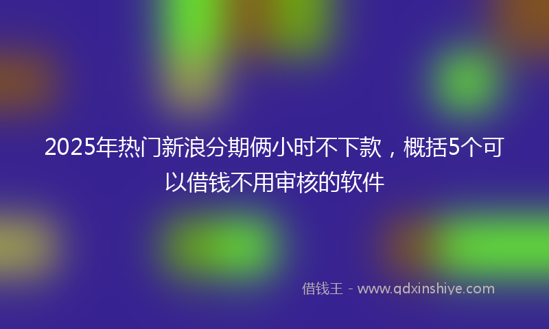 2025年热门新浪分期俩小时不下款，概括5个可以借钱不用审核的软件