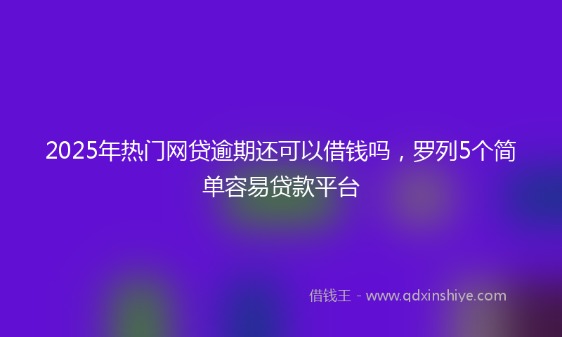 2025年热门网贷逾期还可以借钱吗，罗列5个简单容易贷款平台
