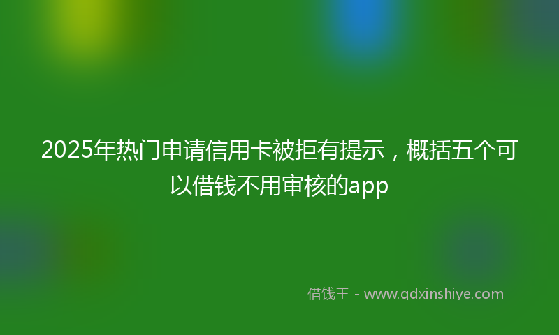 2025年热门申请信用卡被拒有提示，概括五个可以借钱不用审核的app