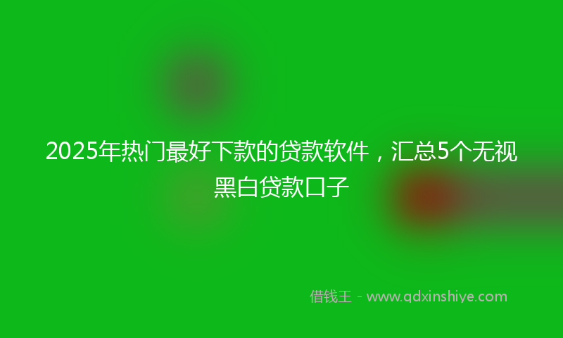 2025年热门最好下款的贷款软件，汇总5个无视黑白贷款口子