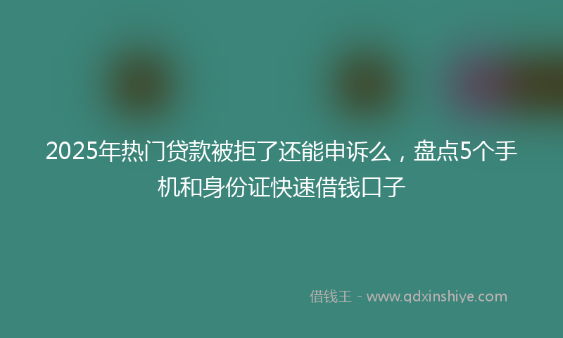 2025年热门贷款被拒了还能申诉么，盘点5个手机和身份证快速借钱口子