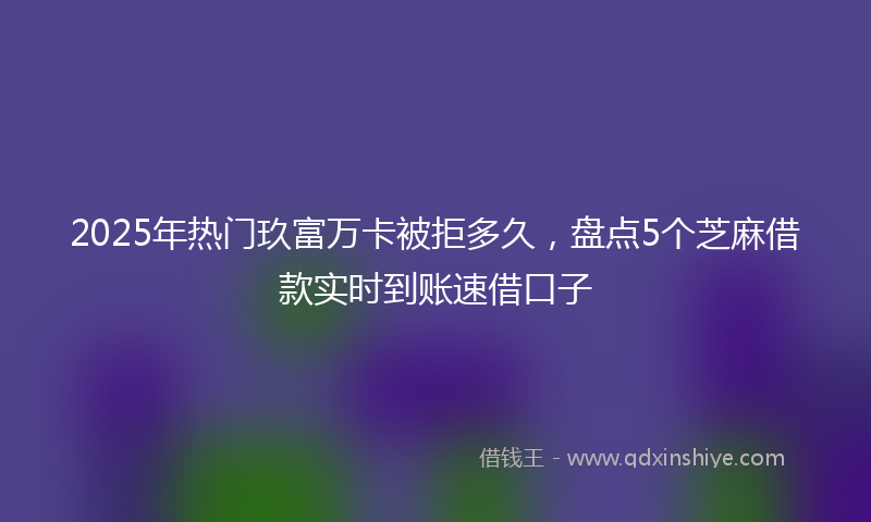 2025年热门玖富万卡被拒多久，盘点5个芝麻借款实时到账速借口子