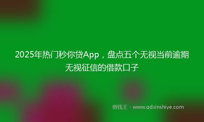 2025年热门秒你贷App，盘点五个无视当前逾期无视征信的借款口子