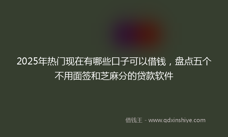 2025年热门现在有哪些口子可以借钱，盘点五个不用面签和芝麻分的贷款软件