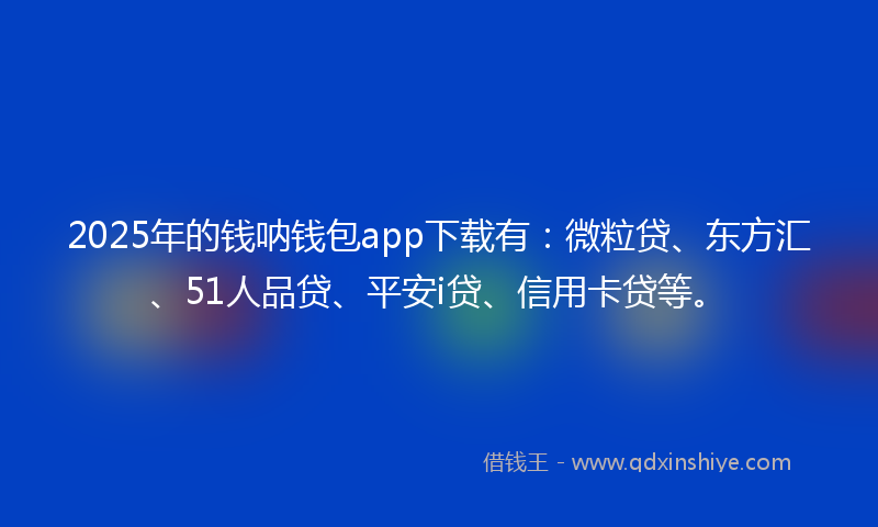 2025年的钱呐钱包app下载有：微粒贷、东方汇、51人品贷、平安i贷、信用卡贷等。