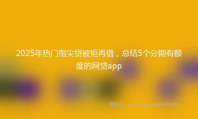 2025年热门指尖贷被拒再借，总结5个分期有额度的网贷app