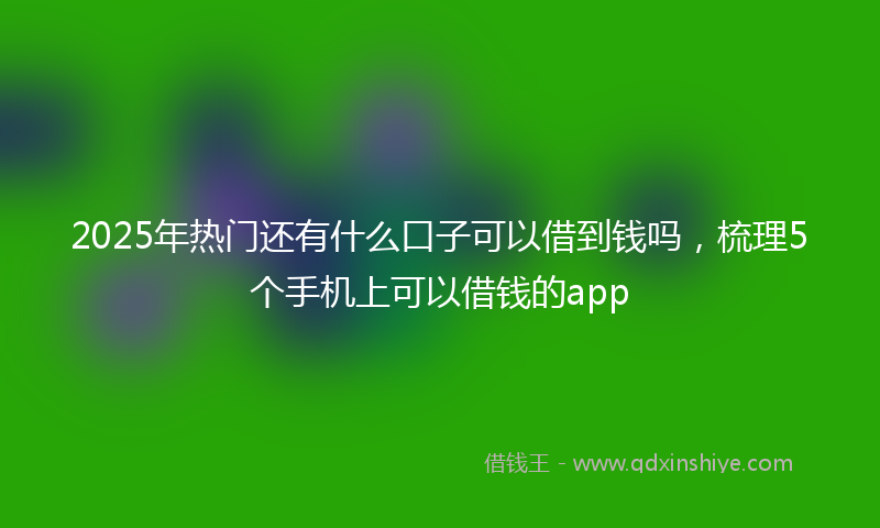 2025年热门还有什么口子可以借到钱吗，梳理5个手机上可以借钱的app
