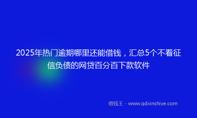2025年热门逾期哪里还能借钱，汇总5个不看征信负债的网贷百分百下款软件