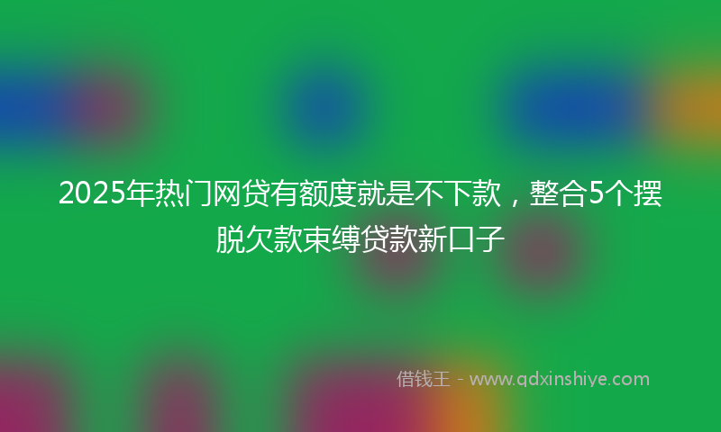 2025年热门网贷有额度就是不下款，整合5个摆脱欠款束缚贷款新口子