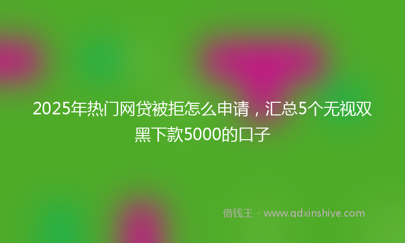 2025年热门网贷被拒怎么申请，汇总5个无视双黑下款5000的口子